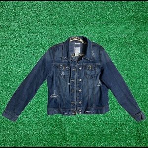 Reworked Old Navy Jean Jacket Distressed